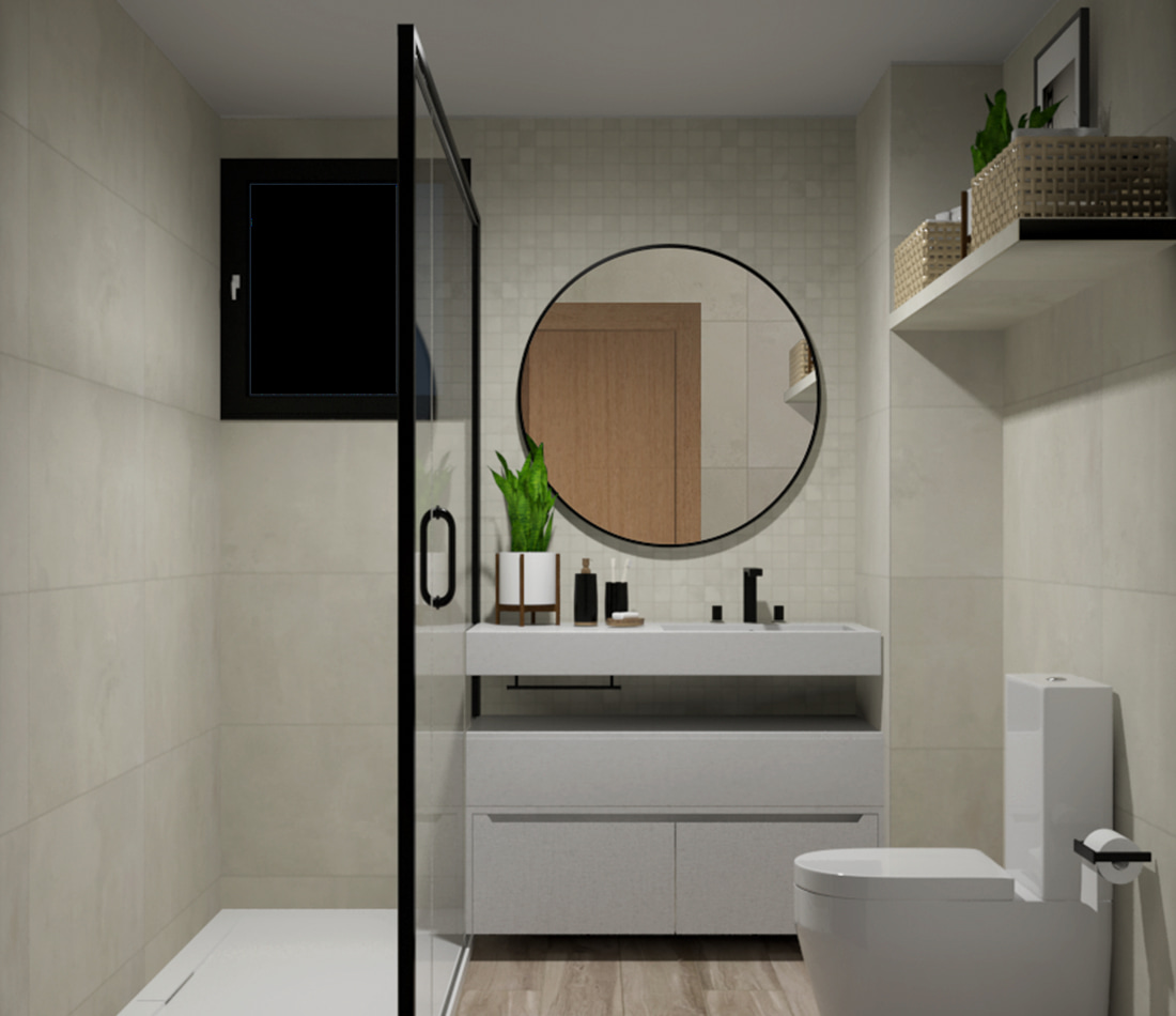 Bathroom Advisor -Inviting and Stylish Cement  - Space